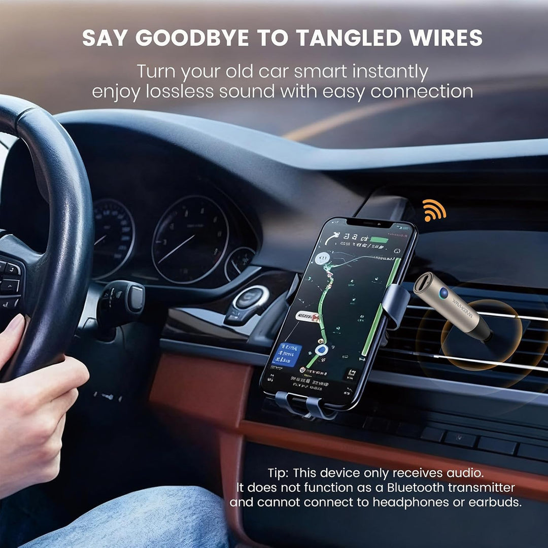 MaedHawk Aux Bluetooth Adapter Auto, BT5.0 Audio Empfänger/Receiver, 3,5 mm Aux in Car Kit(Freisprec