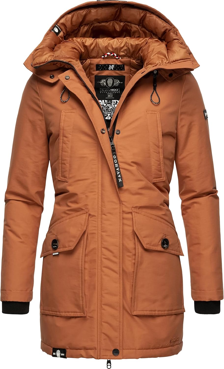 Navahoo Damen Warmer Winter Kurzmantel Blizzardstorm XS-3XL XS Rusty Cinnamon, XS Rusty Cinnamon