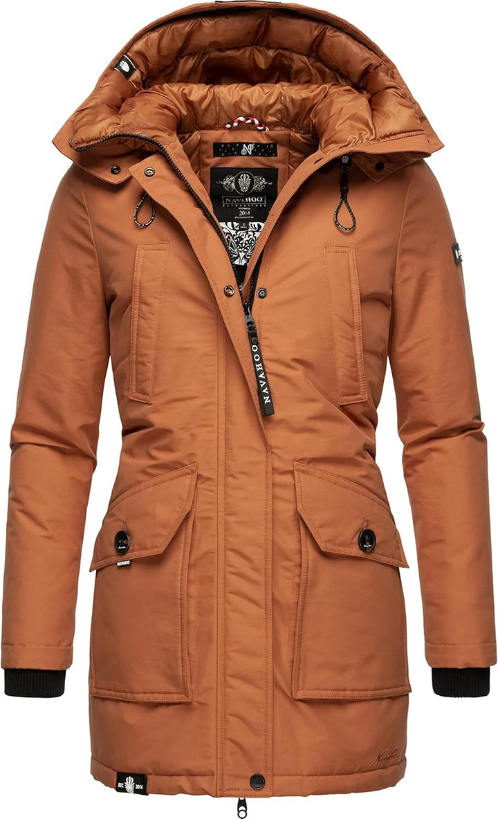 Navahoo Damen Warmer Winter Kurzmantel Blizzardstorm XS-3XL XS Rusty Cinnamon, XS Rusty Cinnamon