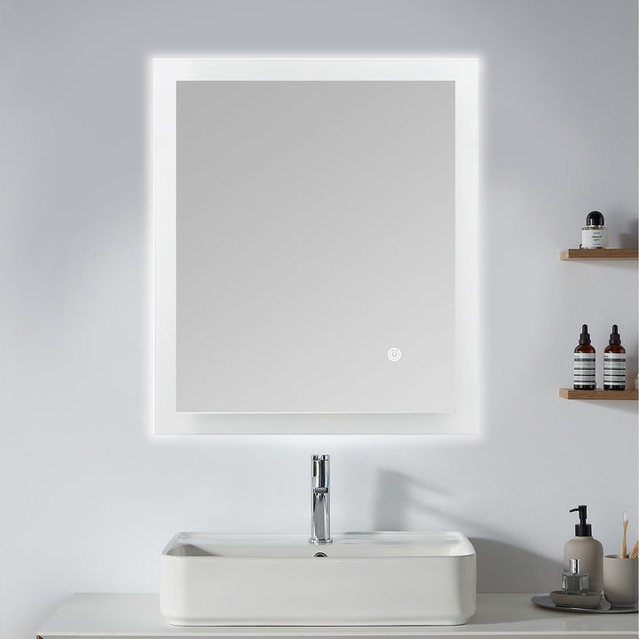 Trintion Badezimmerspiegel mit Beleuchtung, 60x50 cm Vertikal und Horizontal Montage Led Spiegel, Wa