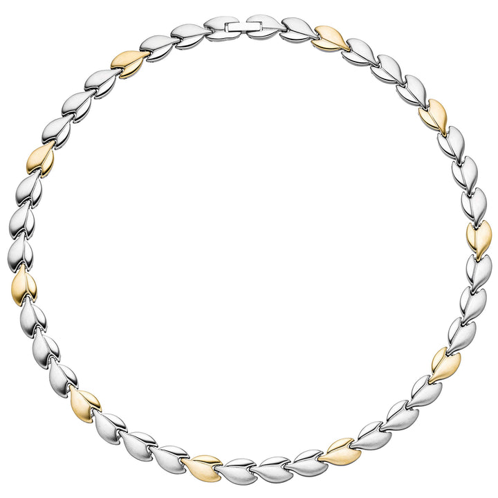 Jobo Damen Collier/Halskette aus Edelstahl gold farben beschichtet bicolor 45 cm Kette