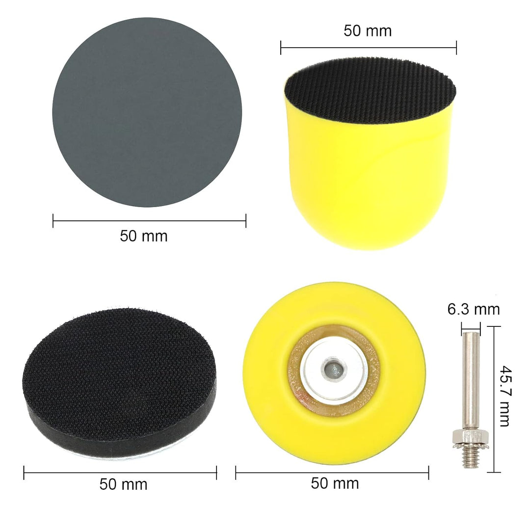 VIBRATITE 184 Stück Schleifscheiben 50mm Klett Nasse Trockene Schleifpads, (Körnung 60-10000) Sandpa