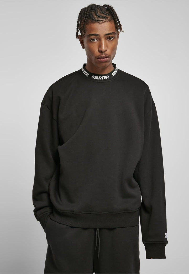 STARTER BLACK LABEL Herren Starter Jaquard Rib Crewneck XL Schwarz, XL Schwarz