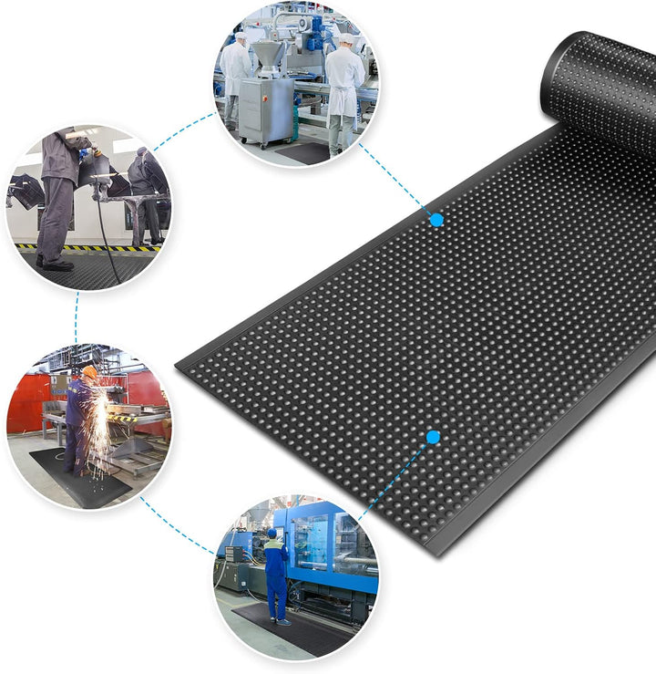 Floordirekt Arbeitsplatzmatte Bubble 90 x 150 cm - Anti-Ermüdungsmatte für Steharbeitsplätze - Natur