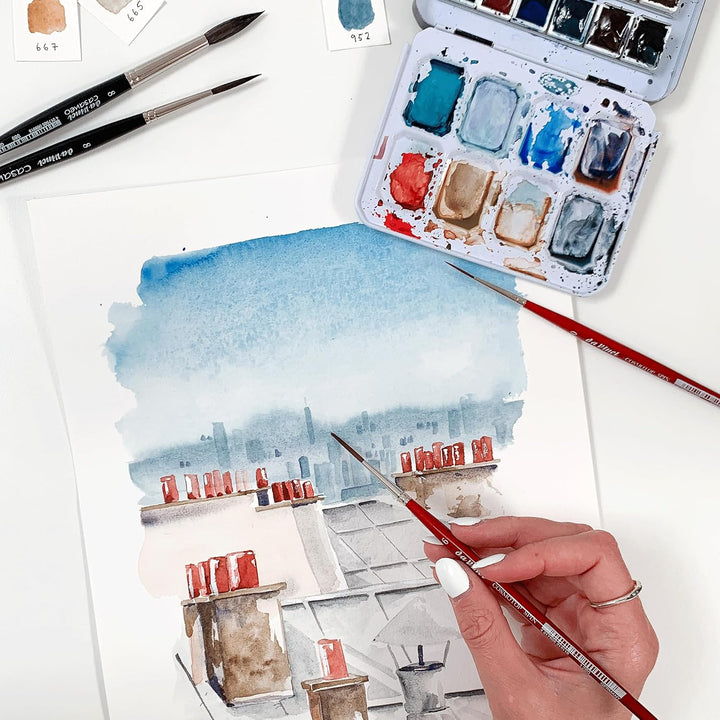 Da Vinci Urban Watercolor Journey Schlepperpinsel-Set 5602 Mehfarbig 1-8