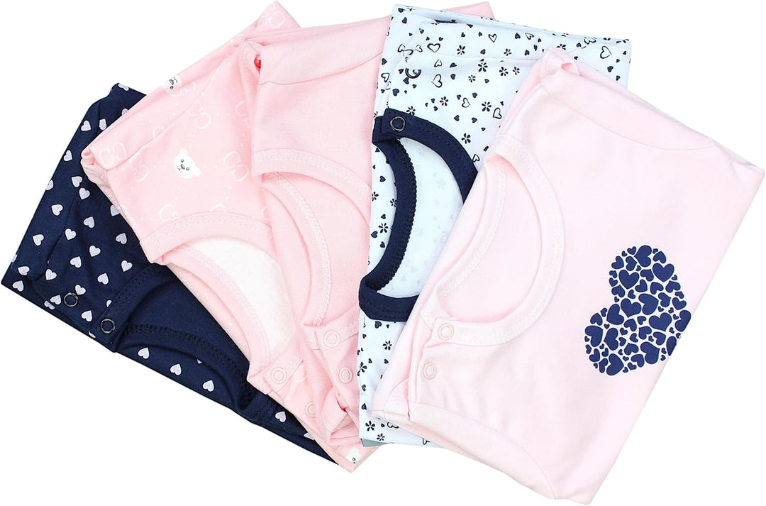 TupTam Baby Body Mädchen 5er Pack – Kurzarm Body Baby aus Baumwolle, Ideal für Sommer und Alltag 98