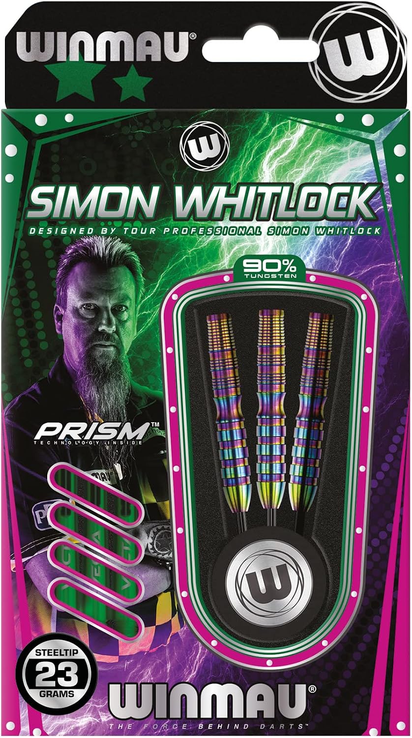 WINMAU Simon Whitlock Urban World Cup Edition 23 Gramm Profi Stahlspitze Wolfram Dartpfeile mit Flüg