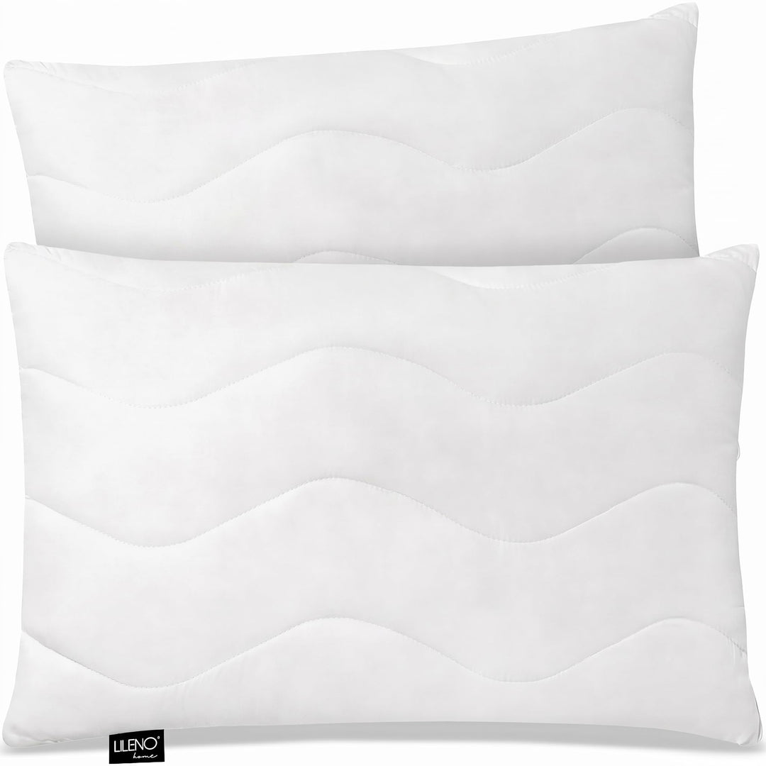 LILENO HOME Kopfkissen 60x80 cm [2er Set] als Kissen-Füllung - Bett oder Deko Kissen mit Reissversch