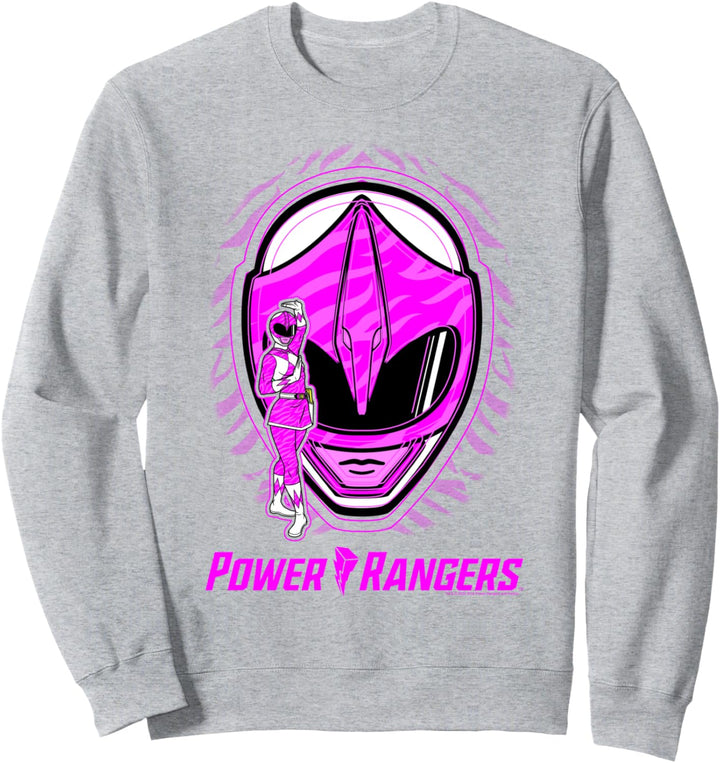 Power Rangers Pink Ranger Icon Fill Helmet Silhouette Sweatshirt