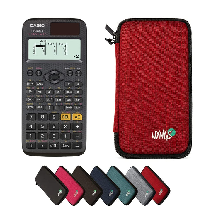 CALCUSO Sparpaket: Casio FX-85DE X ClassWiz technisch-wissenschaftlicher Taschenrechner + WYNGS Schu