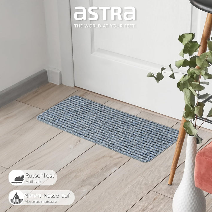 Astra Fussmatte innen Silber Schmutzfangmatte rutschfest – Türmatte 25x60 cm 3er Set wasserabweisend