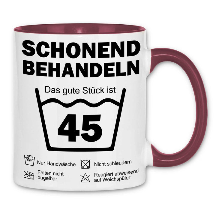 wowshirt Tasse Schonend Behandeln Das Gute Stück Ist 45 Geschenk zum 45. Geburtstag 45 Jahre, Farbe: