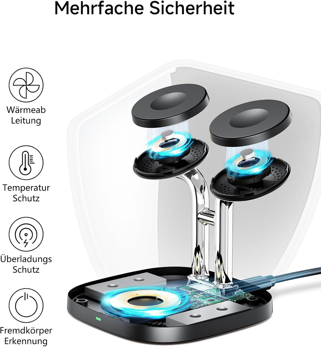 SwanScout Doppel Watch Ladestation für Apple Watch 11, SwanScout 704A, 3.3W Schnell Ladestation Komp