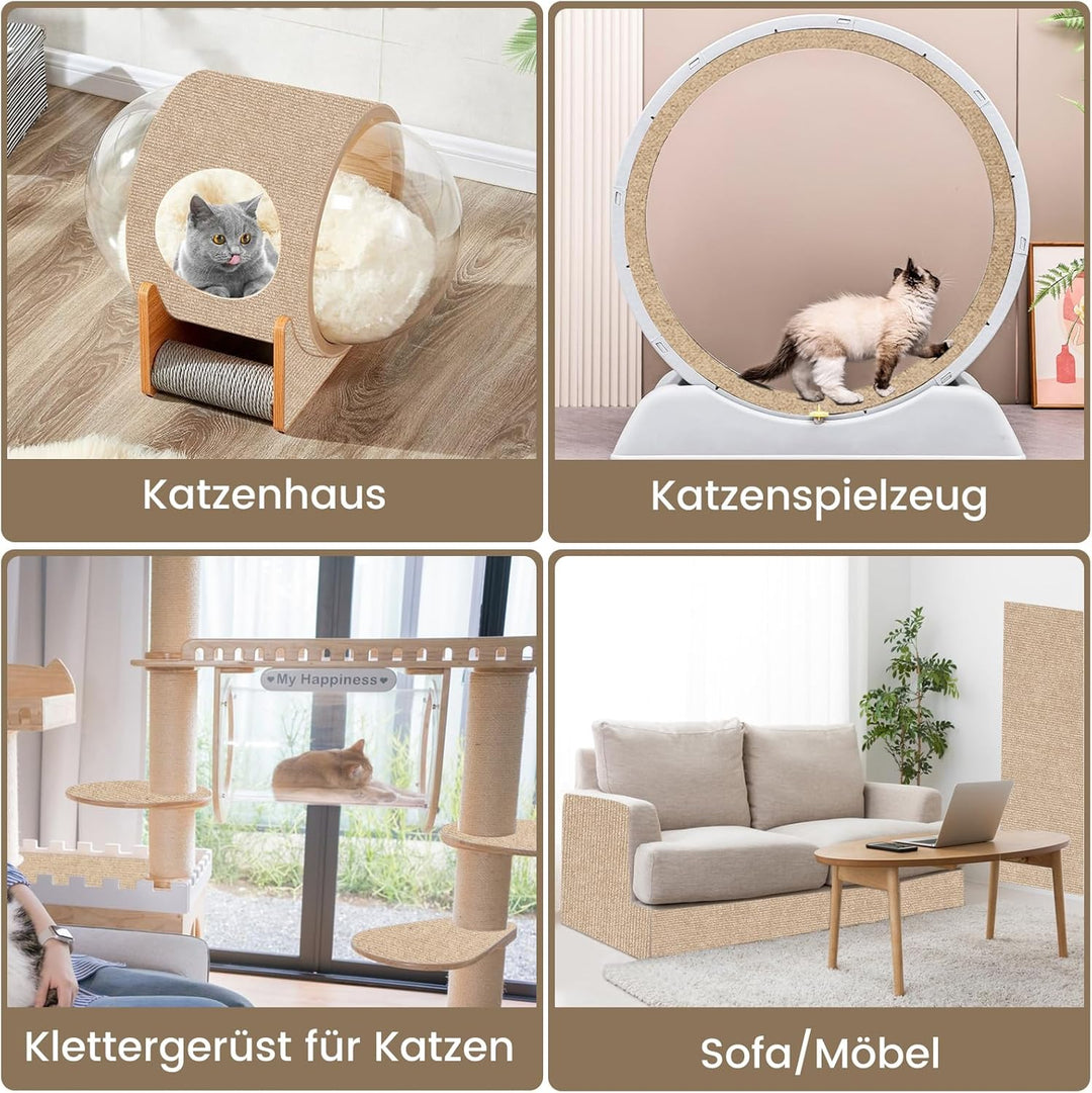 200x40CM Selbstklebend kratzmatte Katze, Kratzbretter Katze Wand, DIY Kratzbrett, Kratzschutz Sofa I