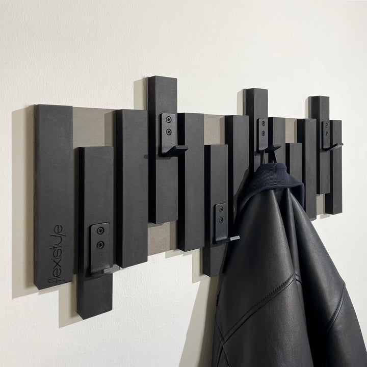 FLEXISTYLE Kleiderhaken Wand Wandgarderobe design Lamellen Flurgarderobe Garderobe Flur Holz MDF des