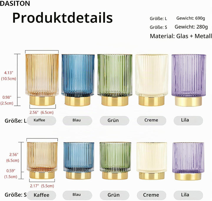 DASITON Make up Pinsel Organizer,Kosmetik Organizer Gold,Pinsel Organizer aus Glas,Pinselhalter Kosm
