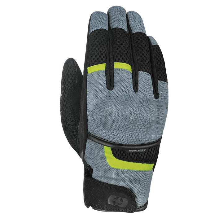 Oxford Motorradhandschuhe kurz Motorrad Handschuh Brisbane Air Sommer Handschuh grau/schwarz/gelb L,
