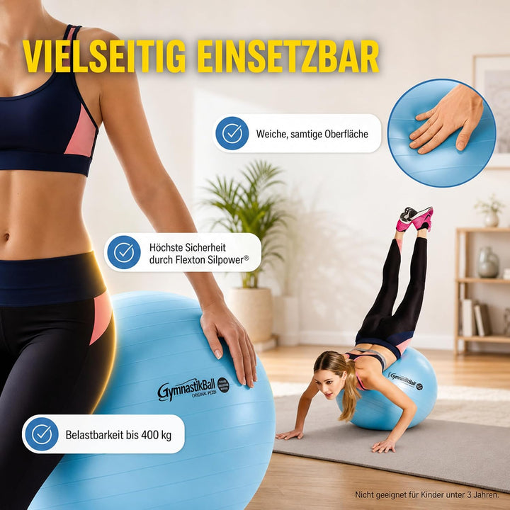 Original Pezzi Gymnastikball Maxafe Ø 42, 53, 65 &amp; 75cm in Allen Farben - bis 400 kg belastbar - Fit