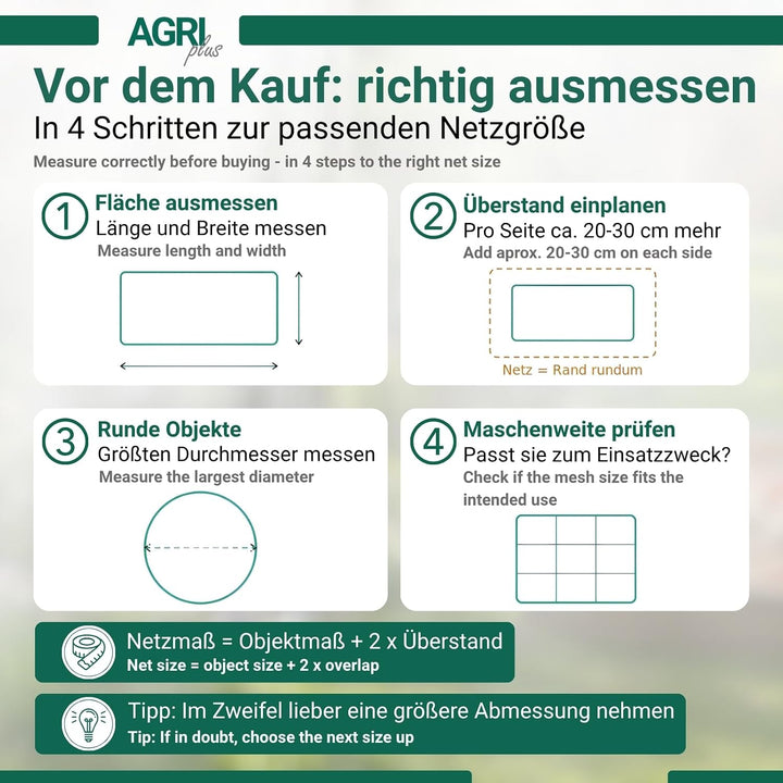 AGRI plus Sandkastennetz mit Ösen I 2 x 2,5 m I Verschiedene Masse I Engmaschiges Netz 0,8 x 0,8 mm