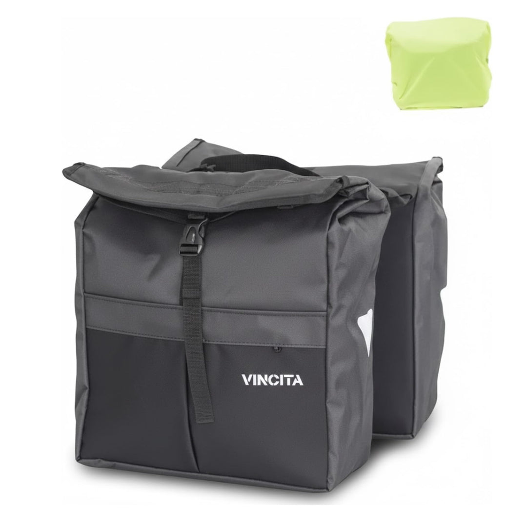 Vincita New Top Load Doppeltasche Wasserabweisende Fahrrad-Seitentaschen – mit Regenschutz, grossem