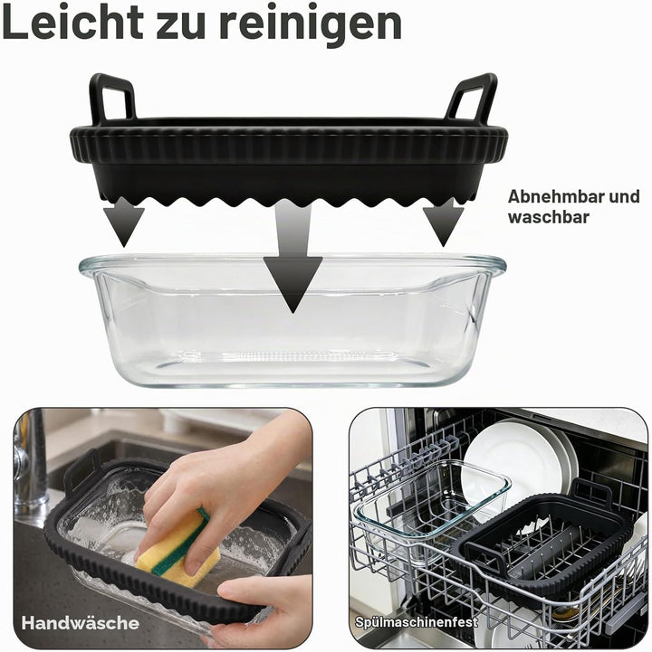 Glas Auflaufform für Ninja Heissluftfritteuse Zubehör AF400EU AF500EU – Hitzebeständig, Kratzfest, S