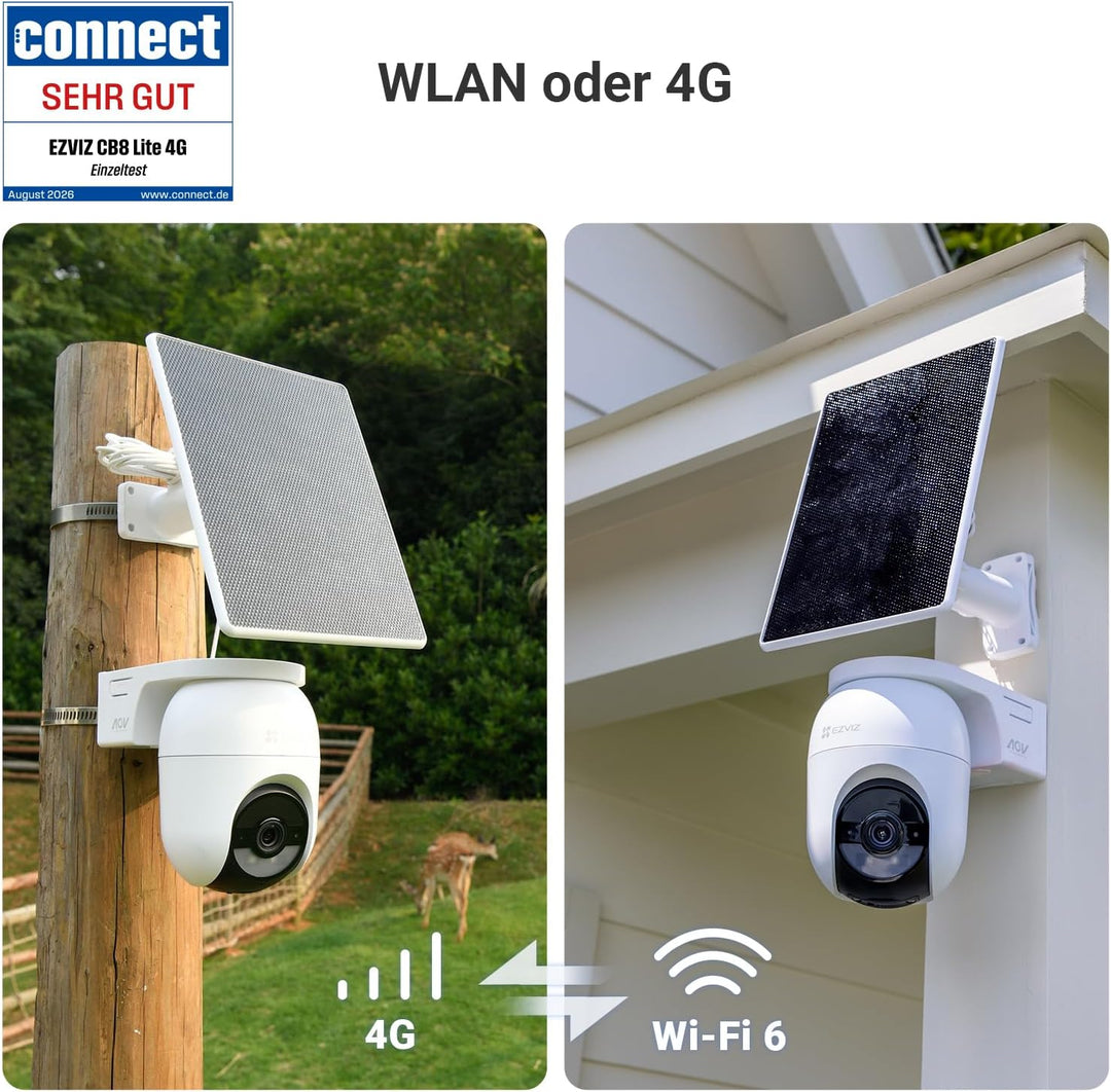 EZVIZ 4G LTE Überwachungskamera ohne WLAN, 360° PTZ Überwachung, 4MP Kamera Aussen Akku, Farbnachtsi