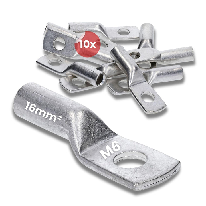 10 Stück Kalitec DR16-6 Press-Kabelschuh 16mm² M6 I Verbinder nach DIN 46235 I Made in Germany