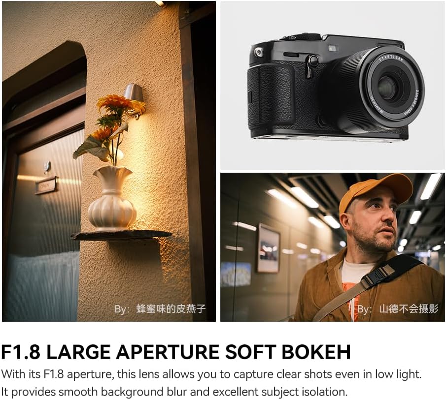 TTARTISAN AF 23 mm F1.8 ED Objektiv X Mount, 23 mm f/1.8 APS-C Prime Objektiv für Fuji X (X Mount)
