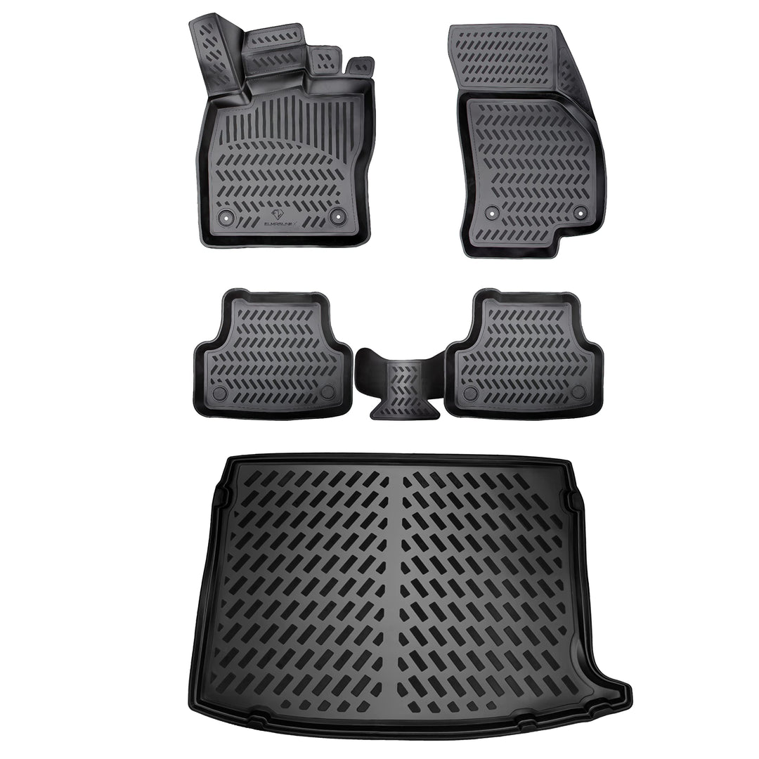 ELMASLINE 3D Gummimatten &amp; Kofferraumwanne Set für Mercedes GLC (X253) 2015-2022 (SUV) | Passt Nicht