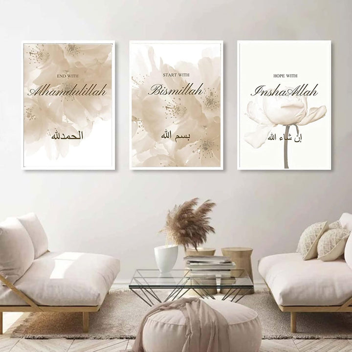 Islamische Wandbilder, Arabische Kalligraphie Islamische Poster Leinwand Drucke Wohnzimmer bilder Mo