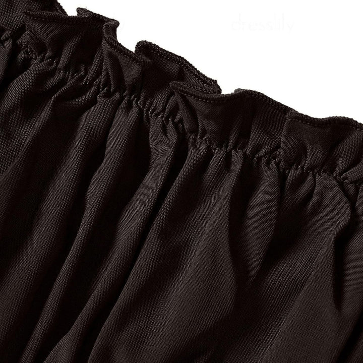 Mittelalter Kleidung Damen Vintage Gothic Kleid Elegant Ärmellos Partykleid Retro Halloween Kostüm M