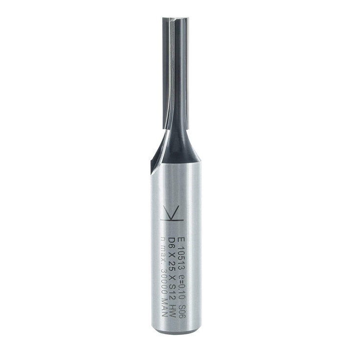 ENT 10513 Nutfräser HW, Schaft (S) 12 mm, Durchmesser (D) 6 mm, NL 25 mm, SL 40 mm, GL 73 mm D=6 / N