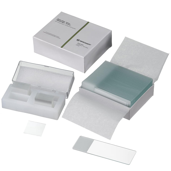 Bresser Mikroskop Objektträger 50 Stück und Borsilikatglas 3.3. Deckgläser 22x22mm 100 Stück &amp; Mikro