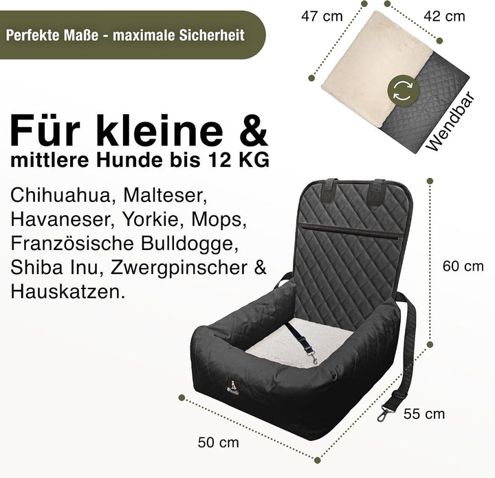 Hunde Autositz Auto Hundesitz, 2-in-1 Hundebett Hundekorb für kleine &amp; mittelgrosse Hunde, Oxford St