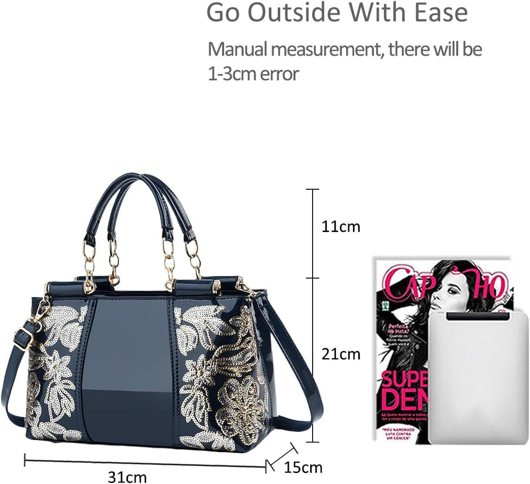 NICOLE&amp;DORIS Handtasche Damen Schultertasche Mode Frauen Umhängetasche Lackleder Handtasche Damen Sh
