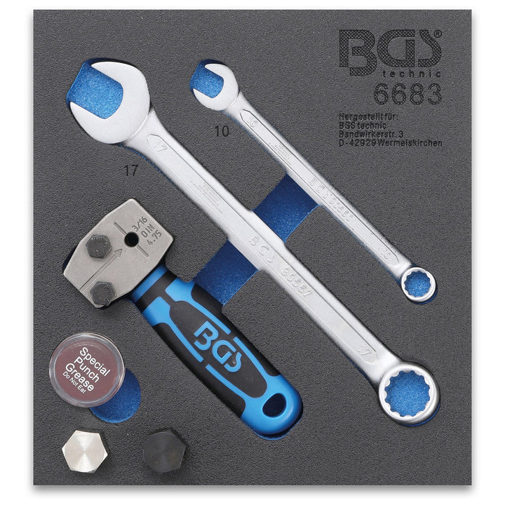 BGS 6683 | Werkstattwageneinlage 1/6: Bördelgerät | DIN 4,75 mm (3/16") | für Bremsleitungen | Börde