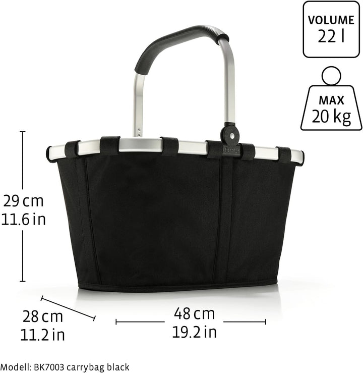 reisenthel Carrybag dots - Stabiler Einkaufskorb mit viel Stauraum und praktischer Innentasche – Ele