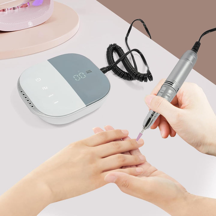 Touchscreen Nagelfräser 35000 U/Min Elektrische Nagelfeile LCD Weiss | Elektrische Nagelfeile mit 35