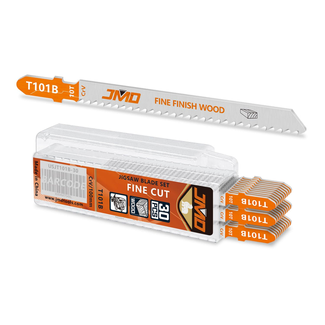 JMD 30 x T101B Stichsägeblatt Holz 100mm 10TPI Sägeblätter Stichsäge für Holz Zubehör Stichsäge Komp
