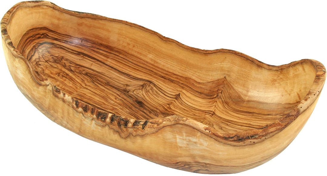 D.O.M.® Obstschale RUSTIKAL aus naturbelassenem Olivenholz in 5 Grössen (Länge 37-41 cm), Länge 37-4