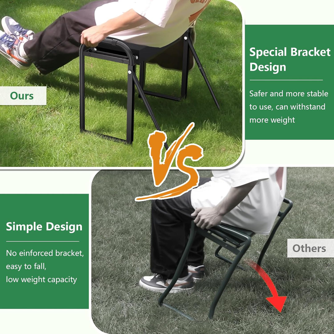 seasky Faltbare Gartenbank mit Knie- und Sitzfläche, Kippschutz-Gartenbank, verbreitert, dick, weich