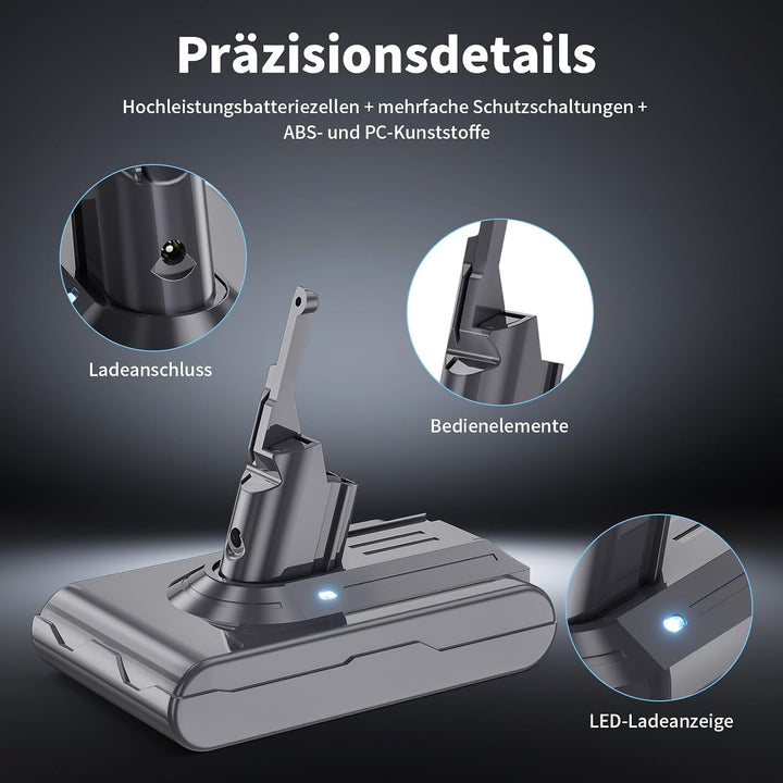 8000mAh für Dyson V8 akku, Ersatzakku für Dyson V8 SV10 V8-8.0, V8-8.0