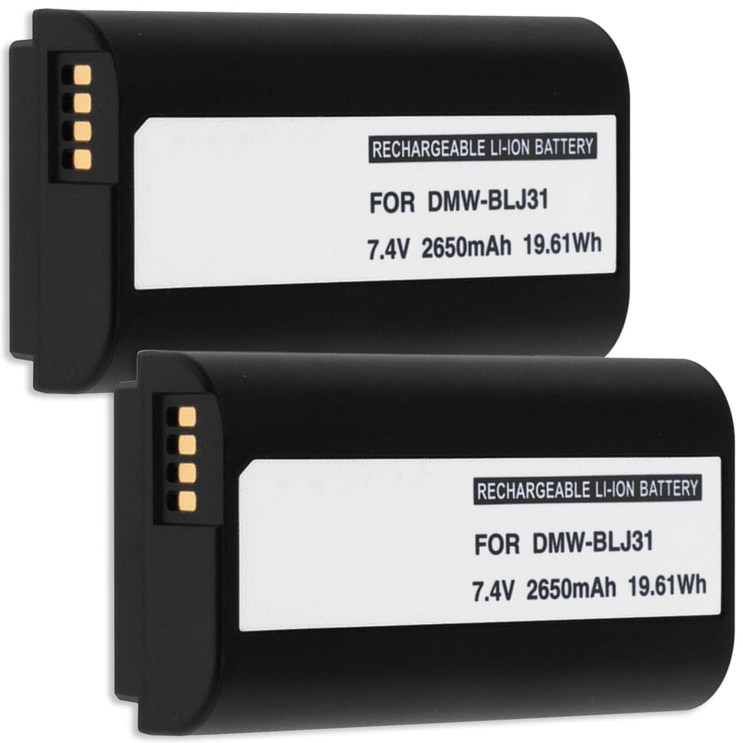 2X Akku kompatibel mit DMW-BLJ31 kompatibel mit Panasonic Lumix DC-S1, S1R, S1H [Li-Ion - 2650mAh -