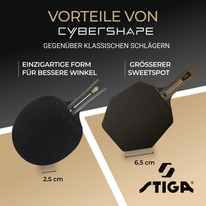 STIGA Tischtennisschläger Cybershape Future, Revolutionärer 3-Sterne-Tischtennisschläger mit Sechsec