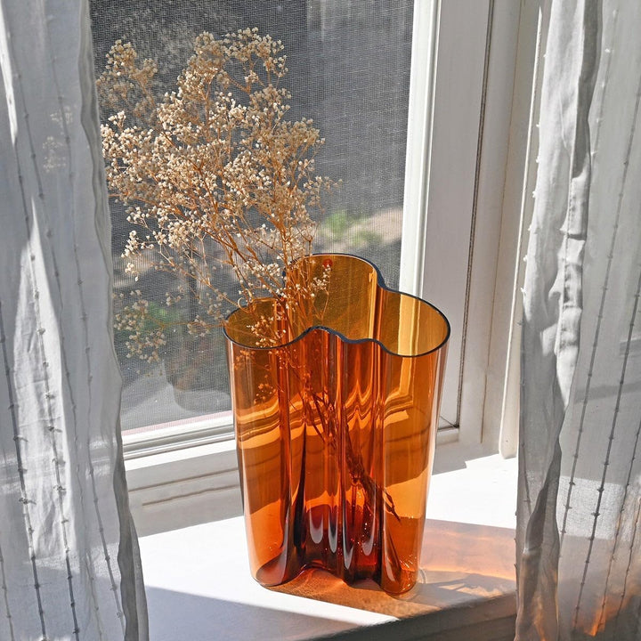Iittala Aalto Vase Glas Kupferfarben, Masse: 17cm x 17cm x 25cm, 1007881 25cm Kupfer, 25cm Kupfer