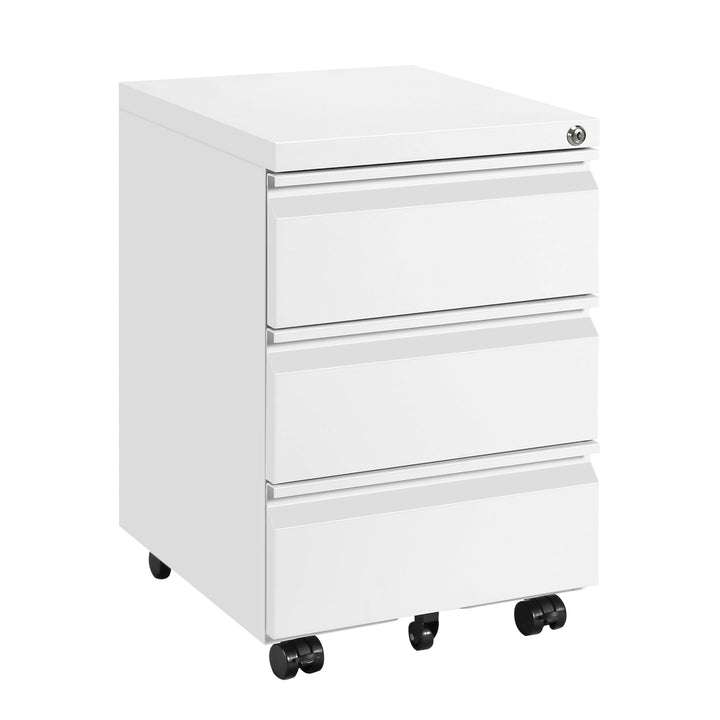 LVSTEEL Rollcontainer, Aktenschrank Abschliessbar mit 4 Schlüsseln, Büroschrank aus Metall, Aktensch