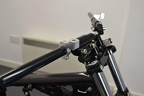 Motorrad Spiegel Halterung 10mm Im Uhrzeigersinn Gewinde X 2 IN Silber Für 22mm Lenker