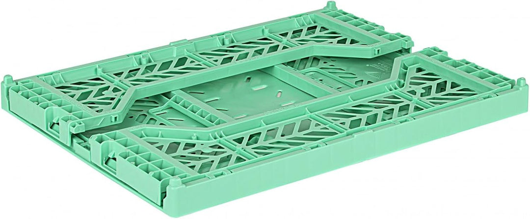 AYKASA Klappkiste, stabile Faltkiste aus Kunststoff, stapelbar, Mint, Midi (40x30x14cm) Mint Midi (4