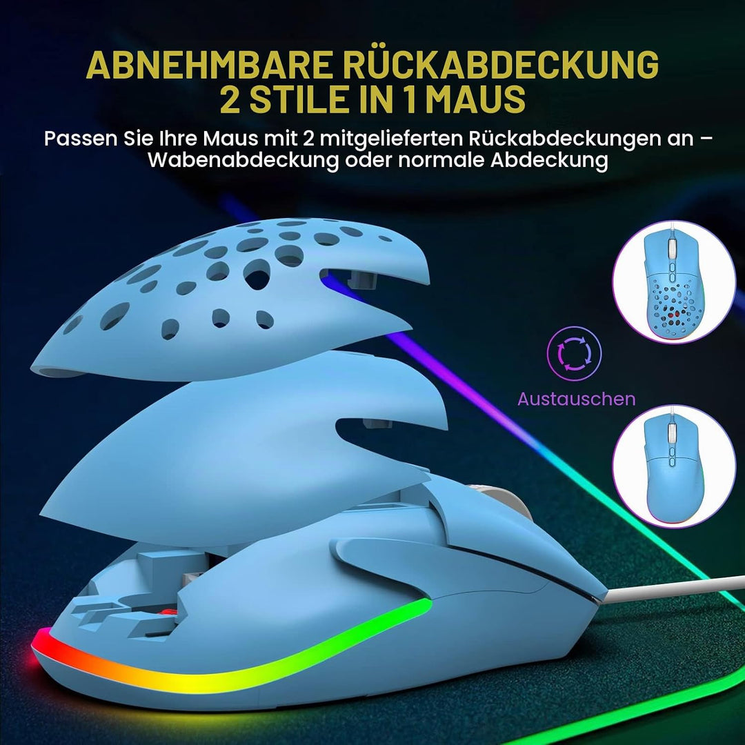 ZIYOU LANG D19 Mäuse Gaming-Maus, kabelgebundene Gaming-Mäuse für Laptop PC RGB-Maus Gaming, program