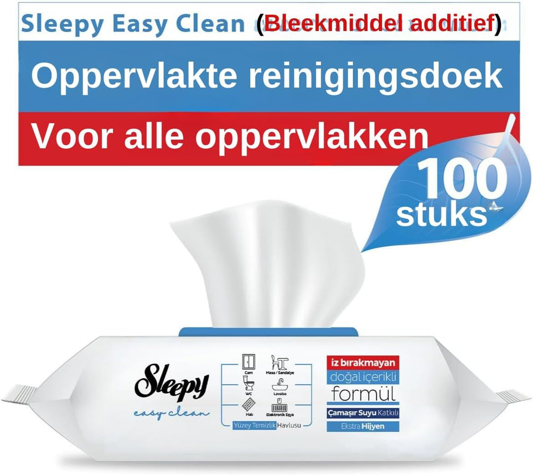 Sleepy Easy Clean Oberflächenreinigungstücher Bleichzusatz 6er Packung 6x100 (600 Blatt) Putztücher